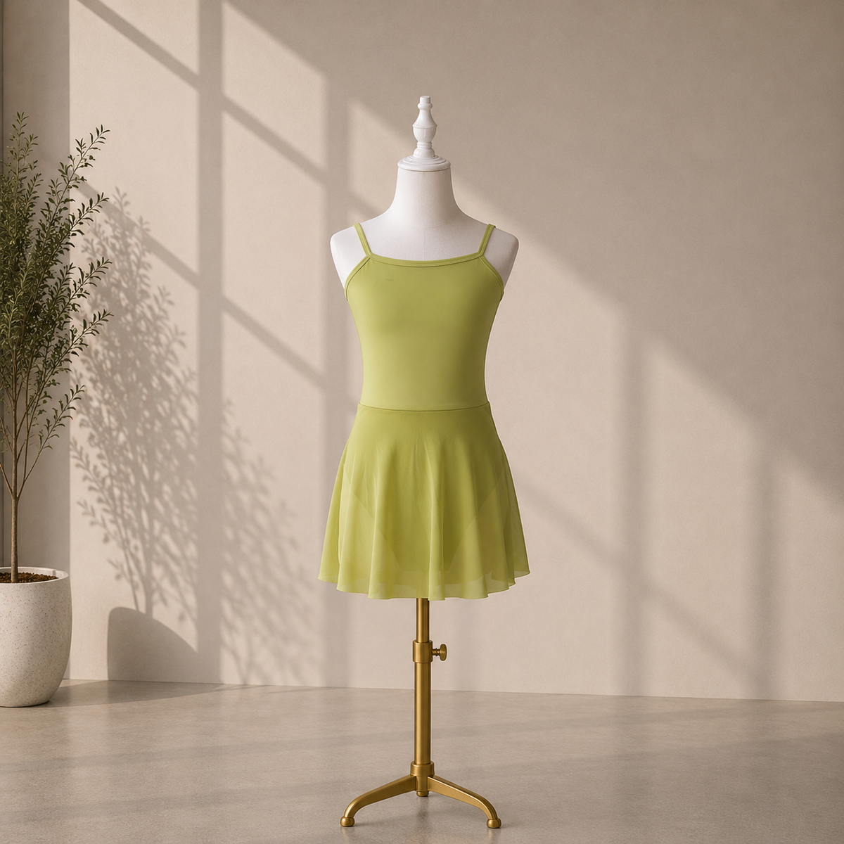 Girls Ballet Dress with Attached Skirt and Thin Straps– Kids Dance Leotard for Ballet Classes & Performances | 4–16 Years