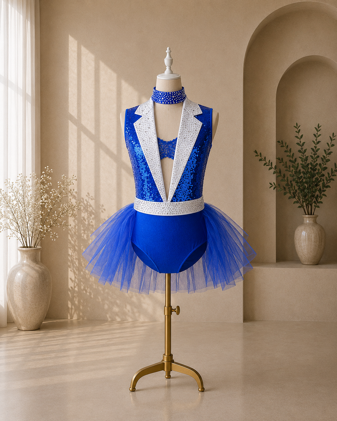 Girls Sequin Jazz Dance Costume with Tutu Skirt – Sparkly Competition & Stage Outfit | Ages 5–16 Years