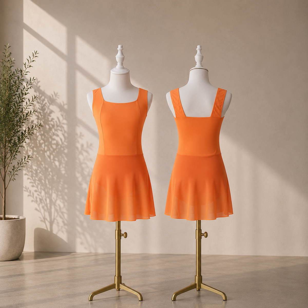 Girls Ballet Dress with Attached Skirt – Kids Dance Leotard for Ballet Classes & Performances | 4–16 Years