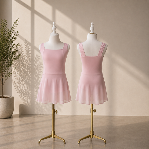 Girls Ballet Dress with Attached Skirt – Kids Dance Leotard for Ballet Classes & Performances | 4–16 Years