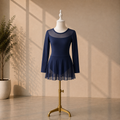 Girls Ballet Dress with Attached Skirt and Long Sleeves – Kids Dance Leotard for Ballet Classes & Performances | 4–16 Years