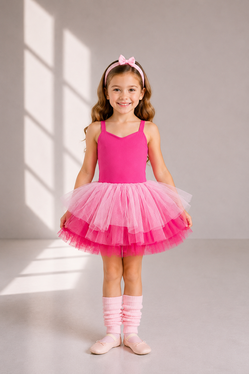 Girls Ballet Dress – Kids Dance Leotard with Tulle Skirt | 2–6 Years