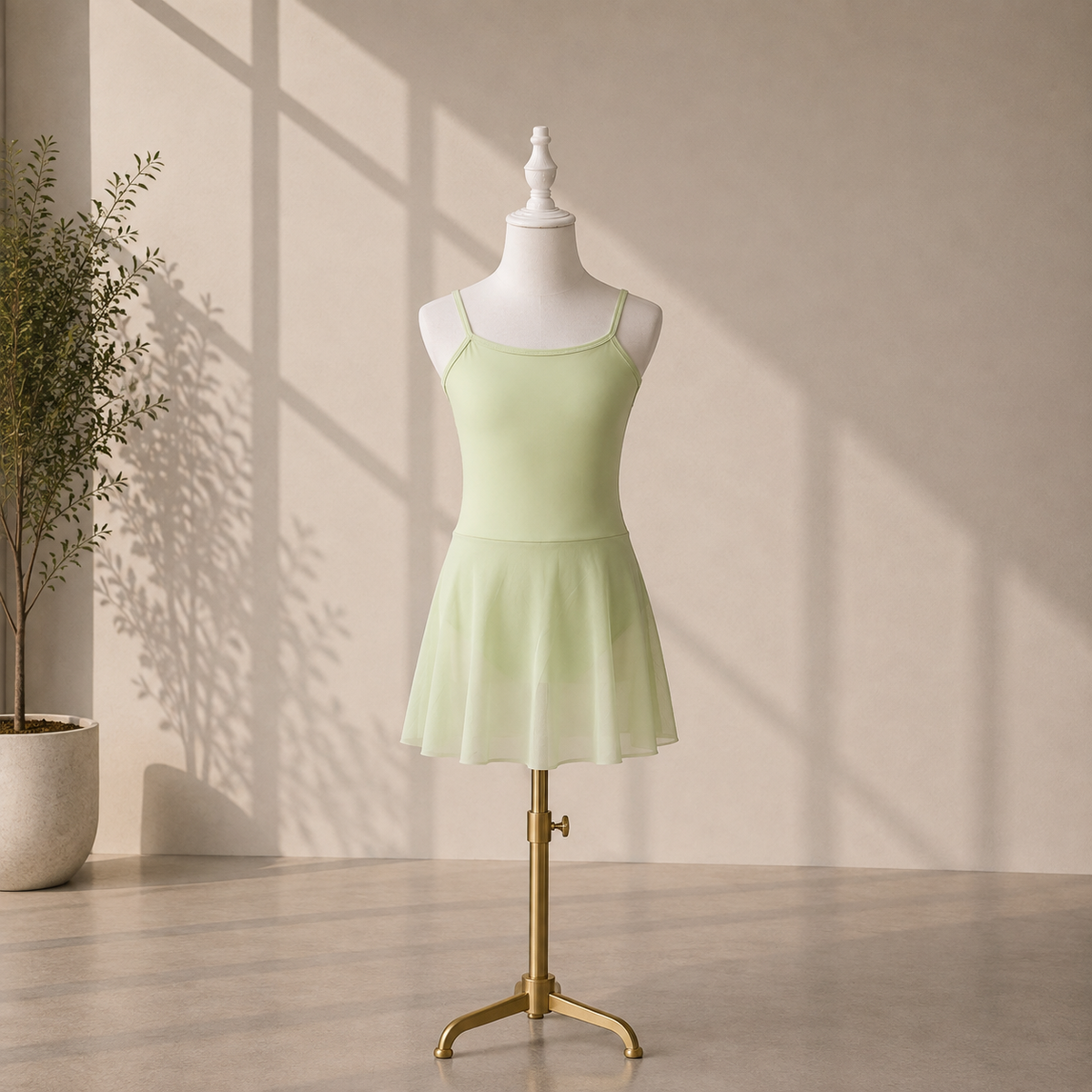 Girls Ballet Dress with Attached Skirt and Thin Straps– Kids Dance Leotard for Ballet Classes & Performances | 4–16 Years