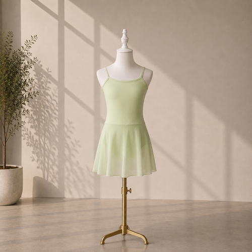 Girls Ballet Dress with Attached Skirt and Thin Straps– Kids Dance Leotard for Ballet Classes & Performances | 4–16 Years