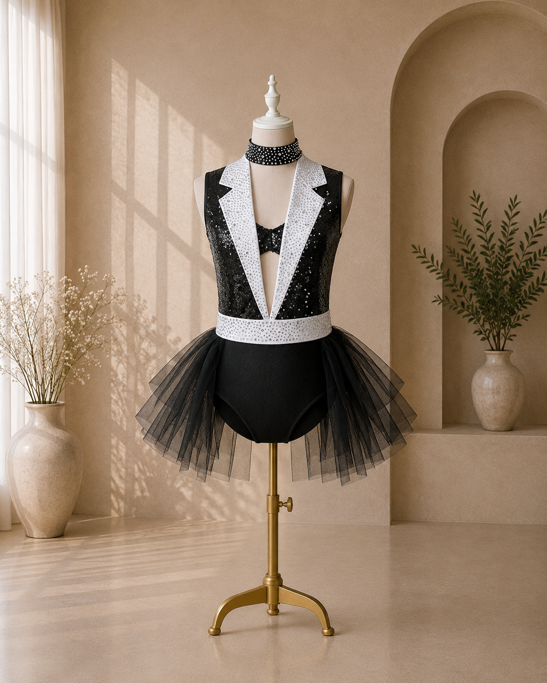 Girls Sequin Jazz Dance Costume with Tutu Skirt – Sparkly Competition & Stage Outfit | Ages 5–16 Years