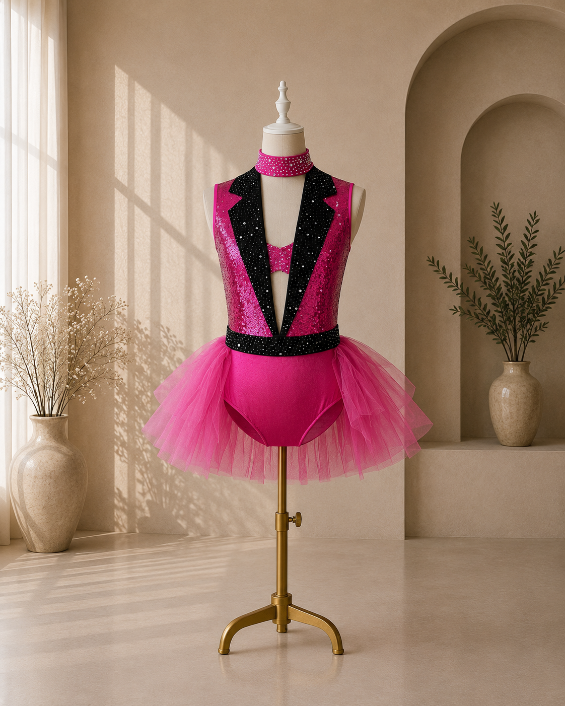 Girls Sequin Jazz Dance Costume with Tutu Skirt – Sparkly Competition & Stage Outfit | Ages 5–16 Years