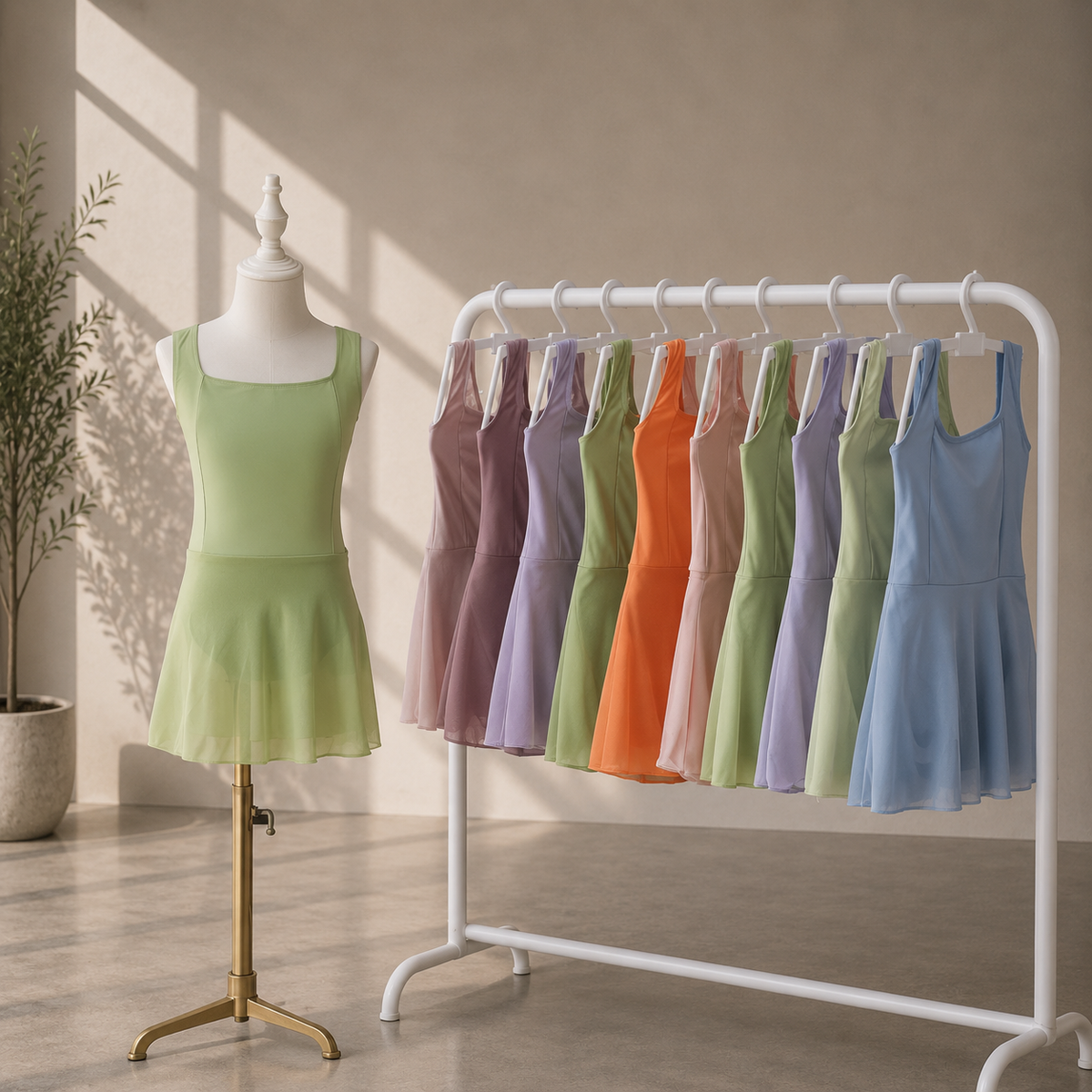 Girls Ballet Dress with Attached Skirt – Kids Dance Leotard for Ballet Classes & Performances | 4–16 Years
