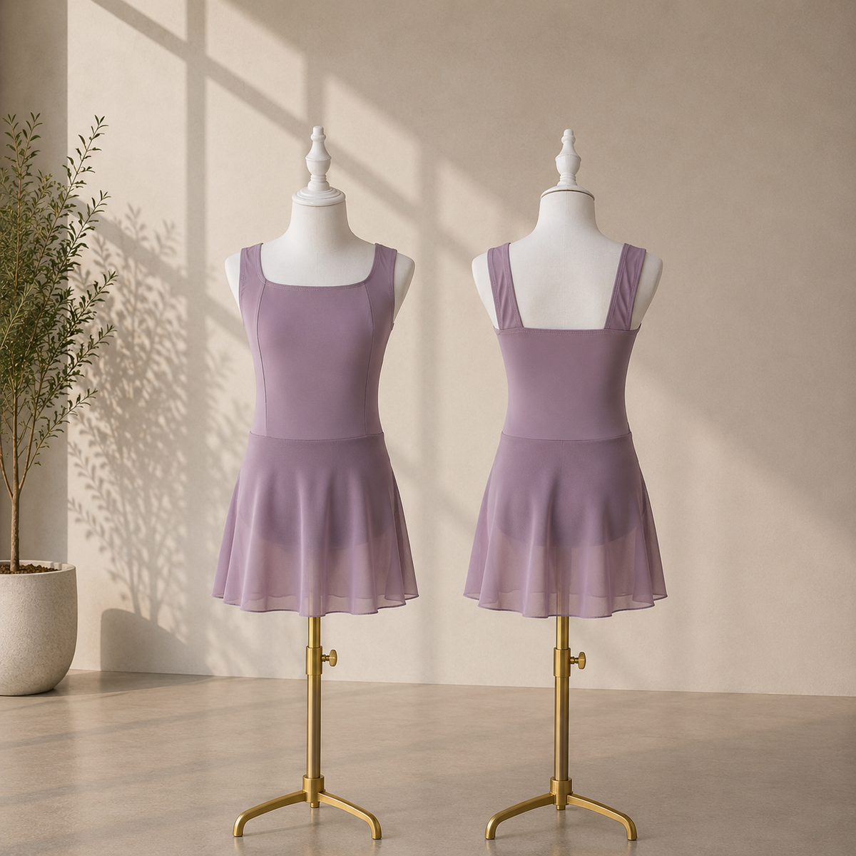 Girls Ballet Dress with Attached Skirt – Kids Dance Leotard for Ballet Classes & Performances | 4–16 Years