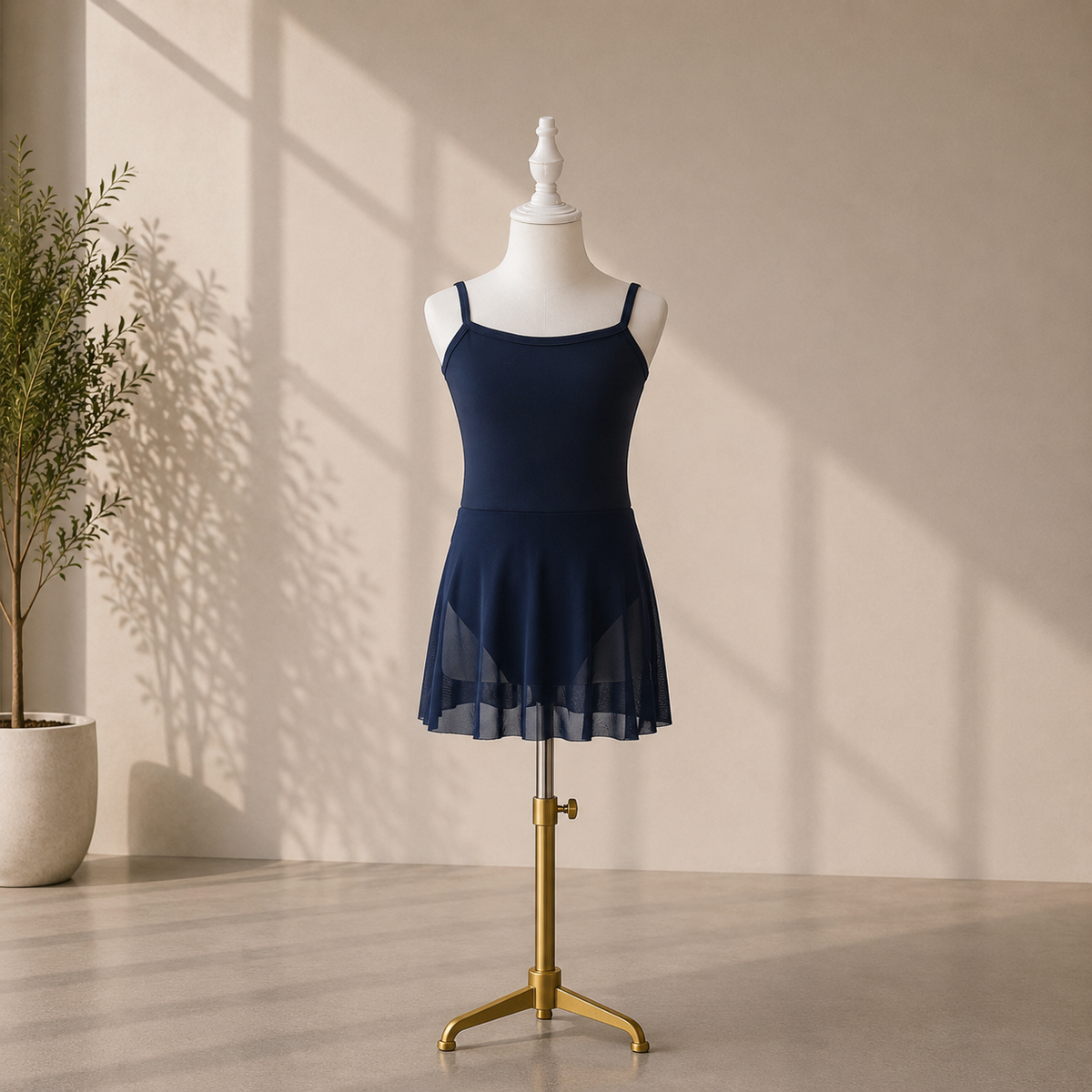 Girls Ballet Dress with Attached Skirt and Thin Straps– Kids Dance Leotard for Ballet Classes & Performances | 4–16 Years