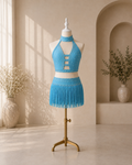 Girls Rhinestone Fringe Dance Costume – 2-Piece Lyrical, Jazz & Competition Outfit | Ages 5–16 Years