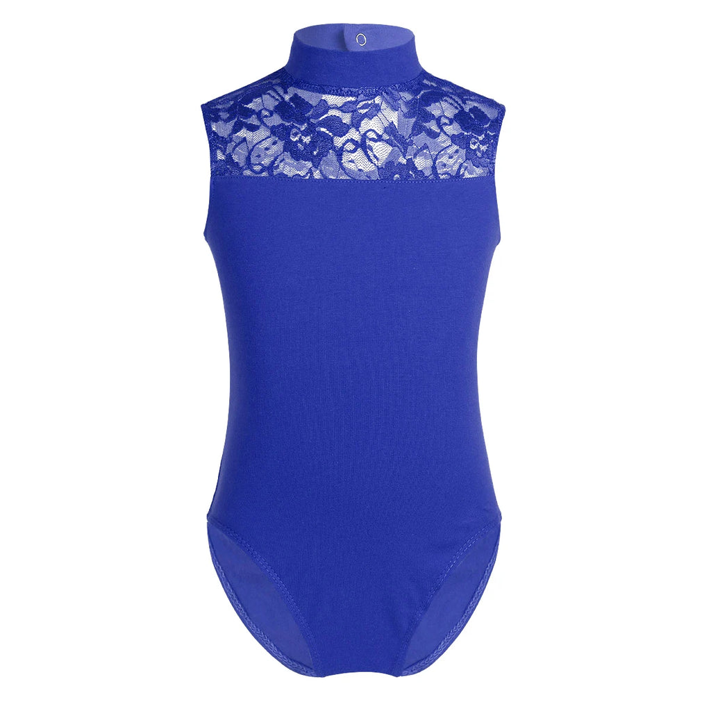 Girls High Neck Lace Ballet Leotard | Sleeveless Dance Leotard for Ballet, Contemporary & Gymnastics | Black | Ages 5-14 Years