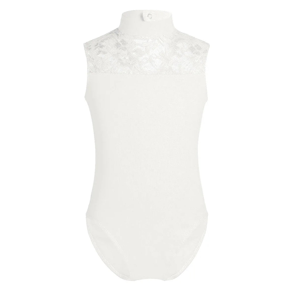Girls High Neck Lace Ballet Leotard | Sleeveless Dance Leotard for Ballet, Contemporary & Gymnastics | Black | Ages 5-14 Years