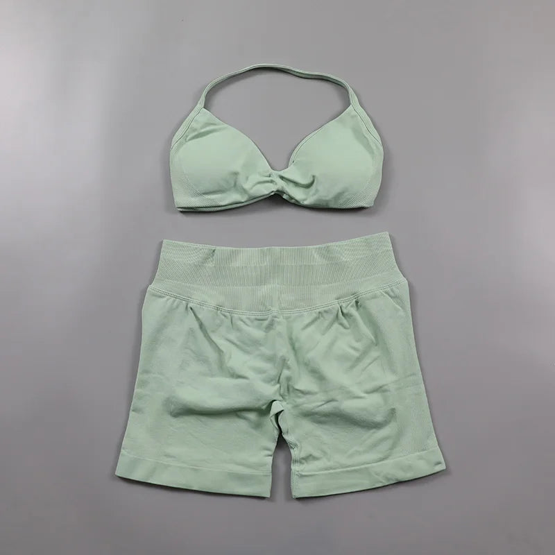 Women’s Activewear Shorts & Sports Bra Set | High Waisted Gym Co-Ord for Fitness, Running, Yoga & Pilates | XS-L