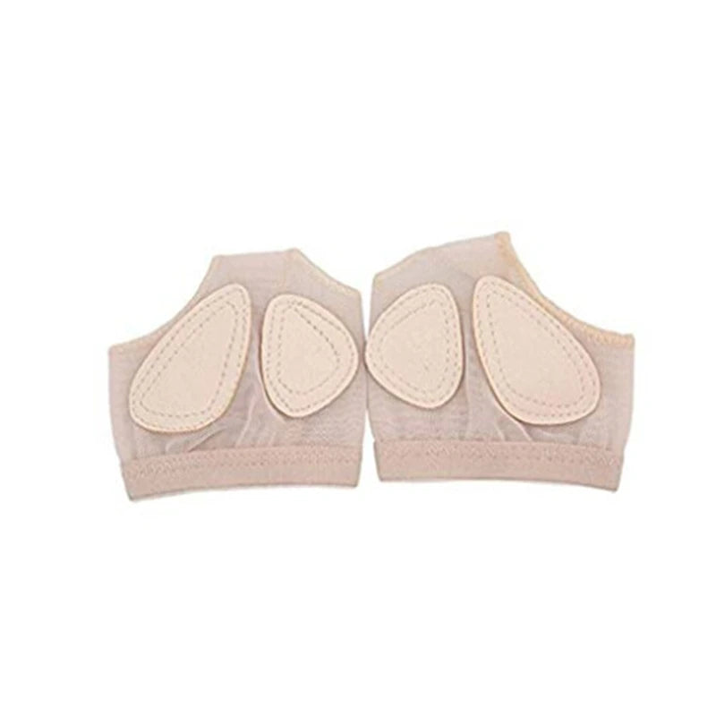 Dance Turning Pads | Half Sole Foot Undies for Contemporary, Lyrical & Modern Dance | Tan & Black | Sizes S-L