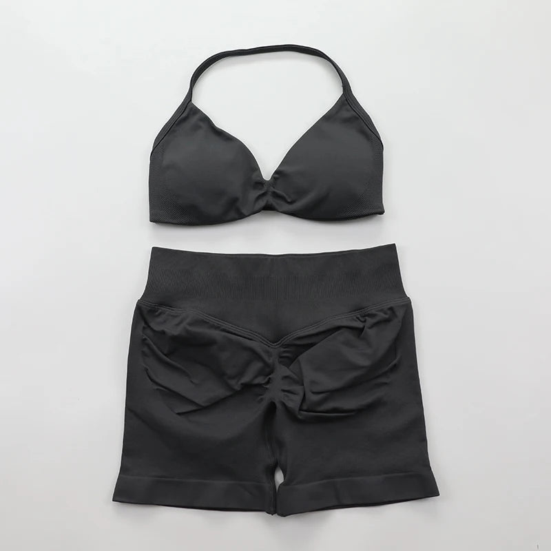 Women’s Activewear Shorts & Sports Bra Set | High Waisted Gym Co-Ord for Fitness, Running, Yoga & Pilates | XS-L